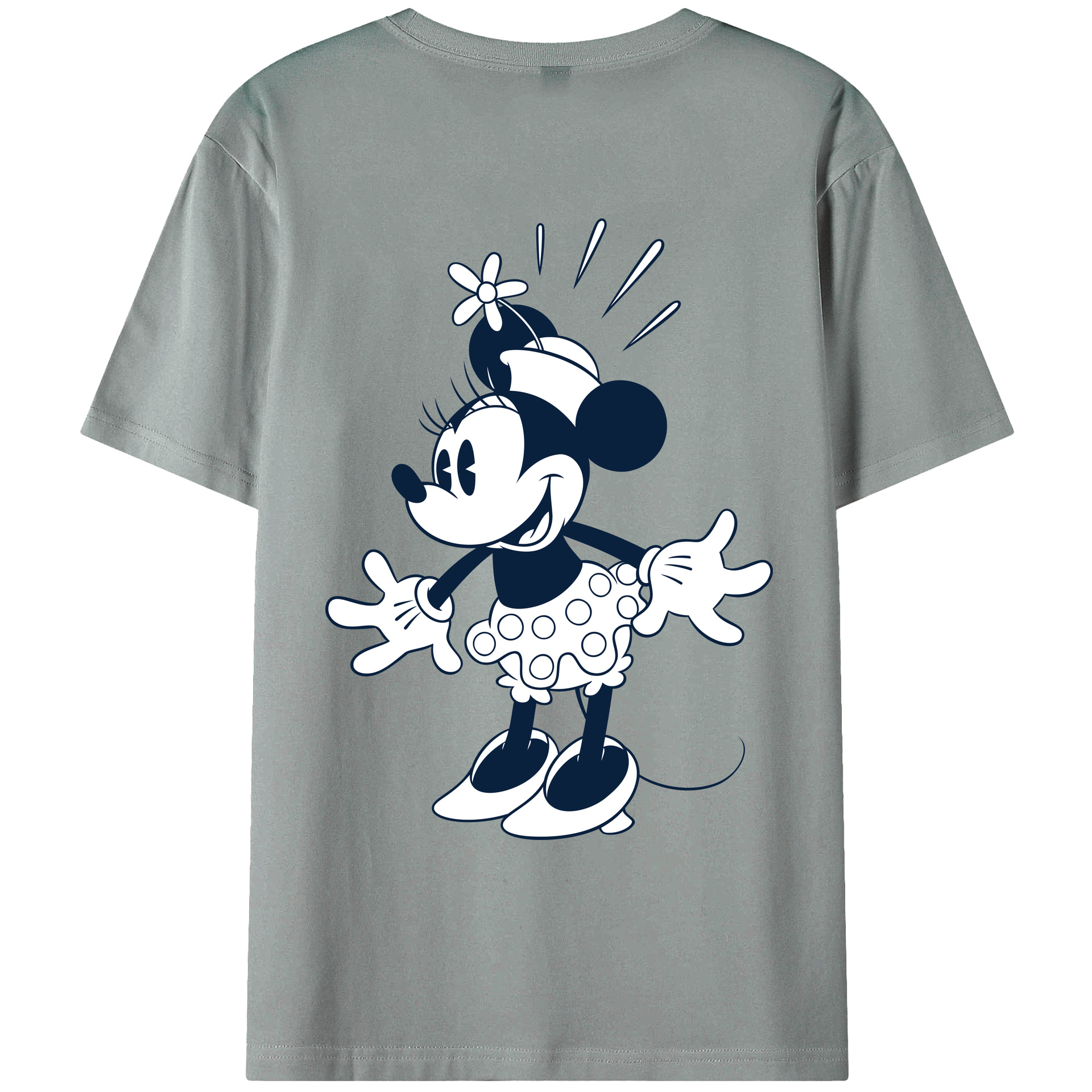 ミッキーマウス Mickey Mouse 綿100％ メンズ半袖Tシャツ（バックプリント） 通気性